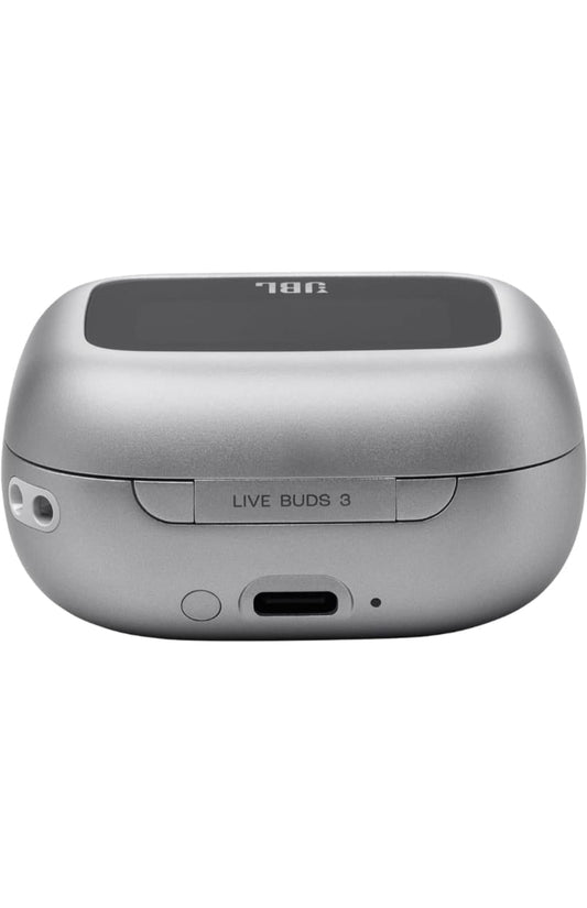 JBL New Launch Live Beam 3 TWS,Hi-Res Audio True ANC Earbuds,Smart Case with Touch Display,48H Playtime,Wireless Charging,6 Mic,Multipoint Connection,Ip55 Proof, (Refurbished),Personi-Fi 3.0 (Silver) Earphones