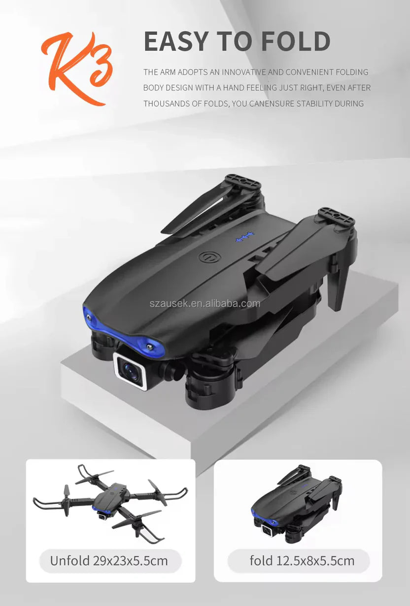 V966 Foldable  HD Camera (Black)with 4k Camera  1080P HD Drone with FPV Live Video(Refurbished), Smart Gestures Selfie !!
