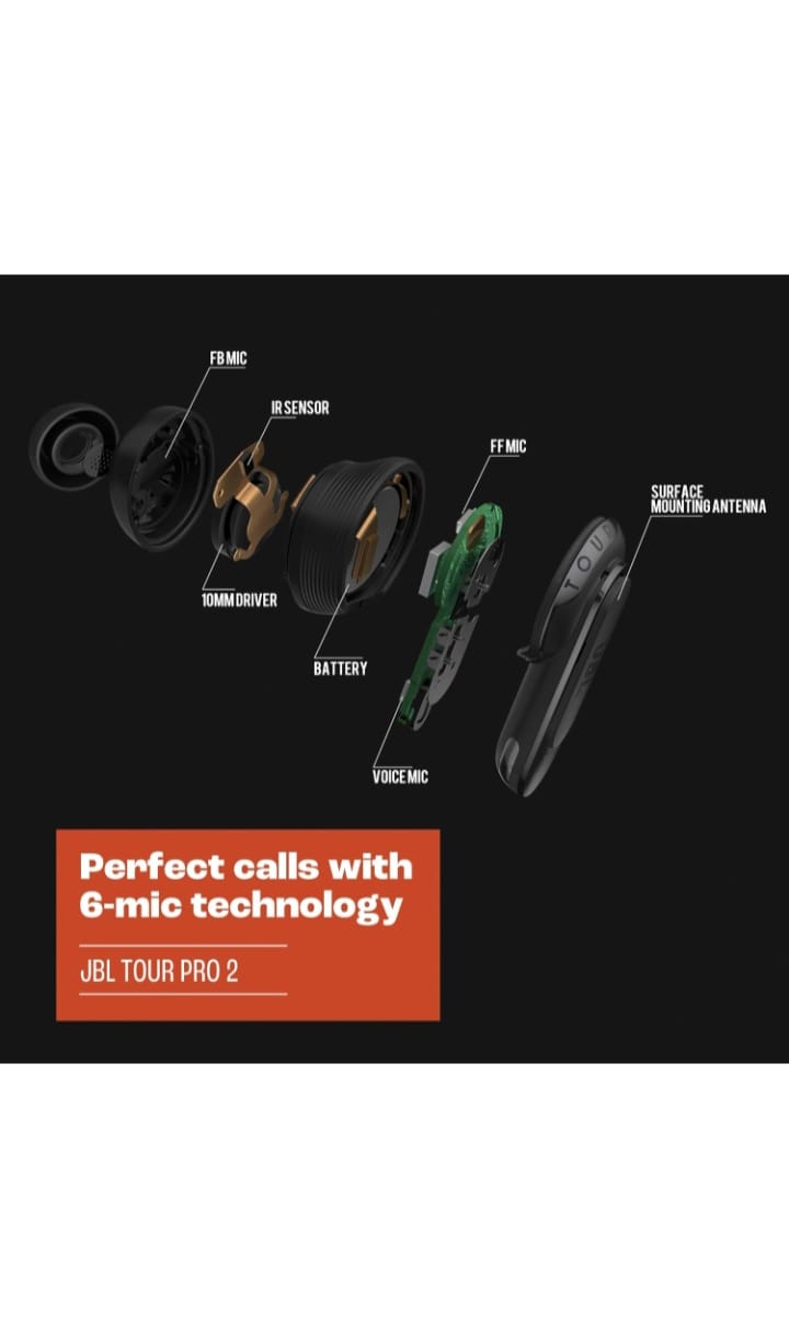 JBL Tour Pro 2 (Black) - True Wireless Noise Cancelling Earbuds, Small(Refurbished)( Earphones )