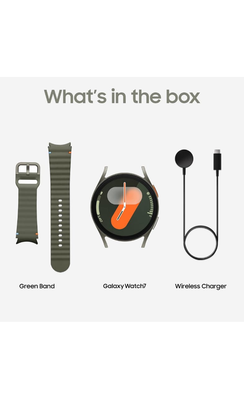 Samsung Galaxy Watch 7 (40mm, Green, BT+LTE) with 3nm Processor | Dual GPS | Sapphire Glass & Armour Aluminum |(Refurbished